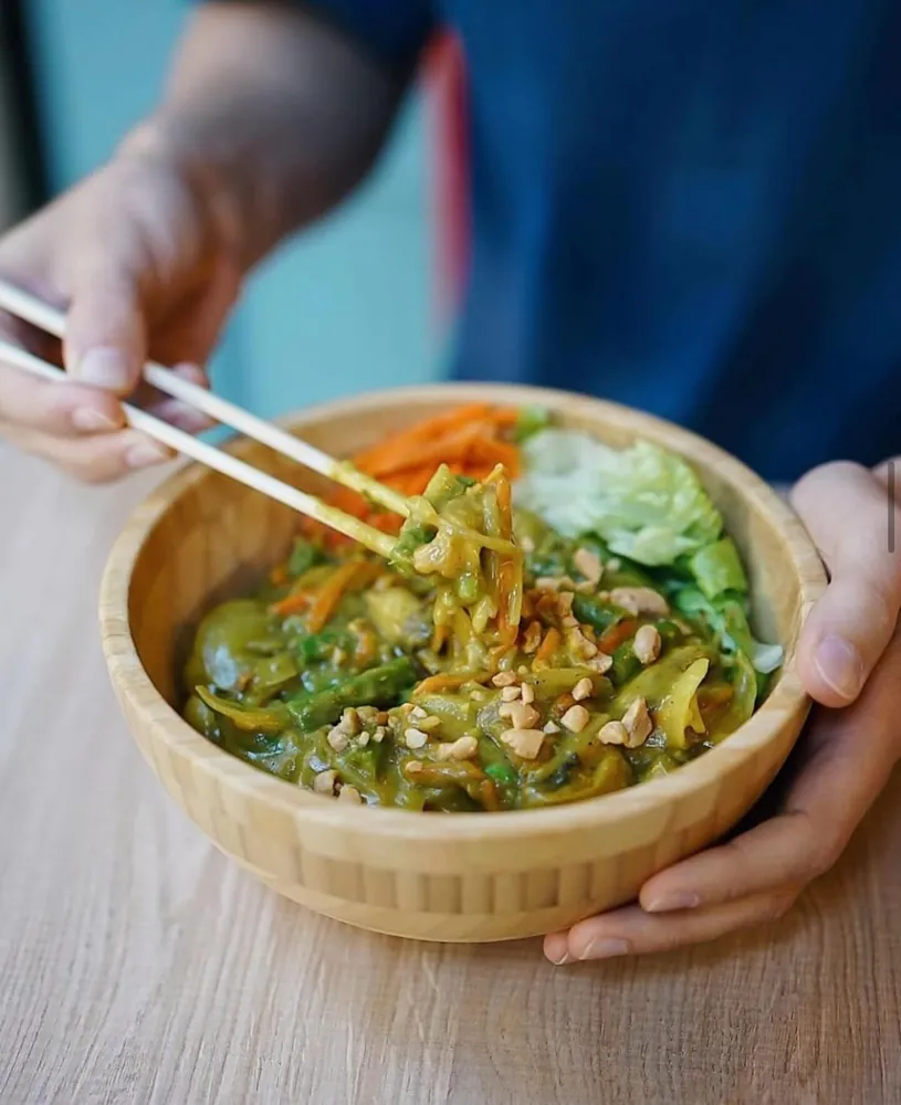 Verdures al Curry al restaurant vietnamita Kiu Nam a Barcelona